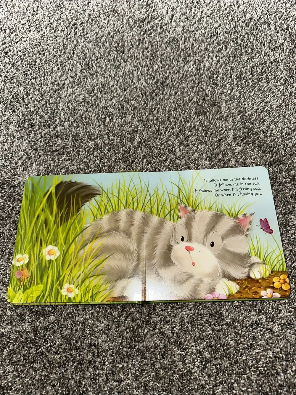 It's Following Me! Gray Kitten Board Book - Kids Learning Toy